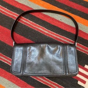 Vintage ellen tracy y2k leather black shoulder bag